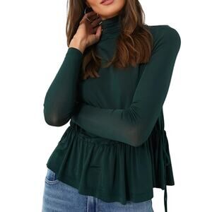 Ulla Johnson Green Blouse Top Size P/XS